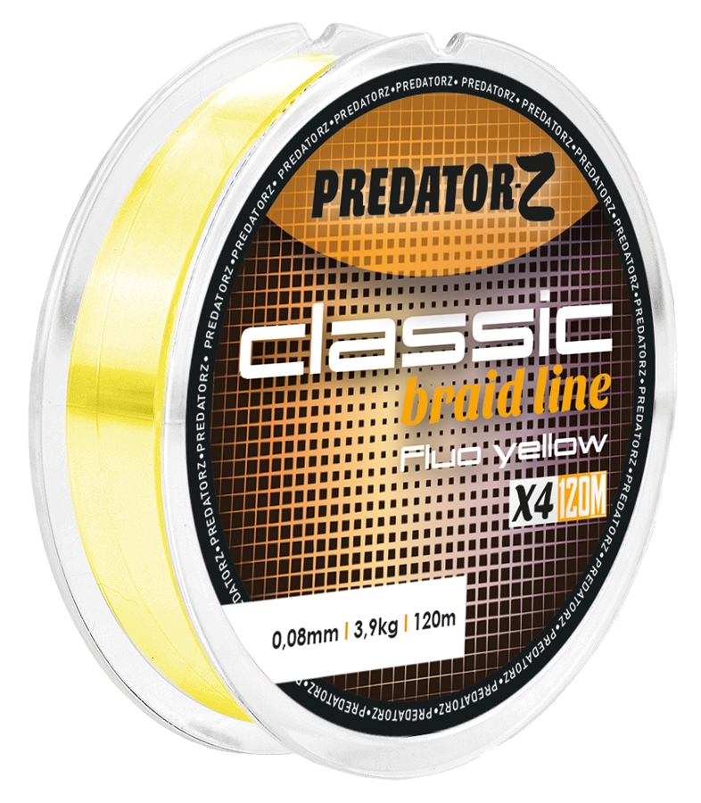 Predator – Z Classic spletaná šnúra – fluo žltá - 0,16mm - 9,4kg