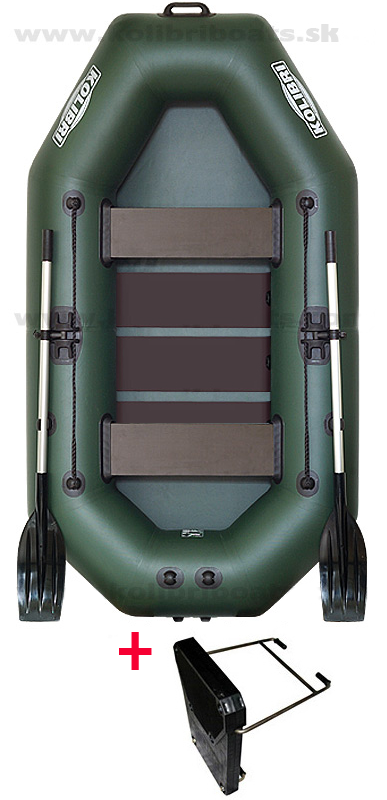 Čln Kolibri K-240 T zelený, lamelová podlaha + držiak
