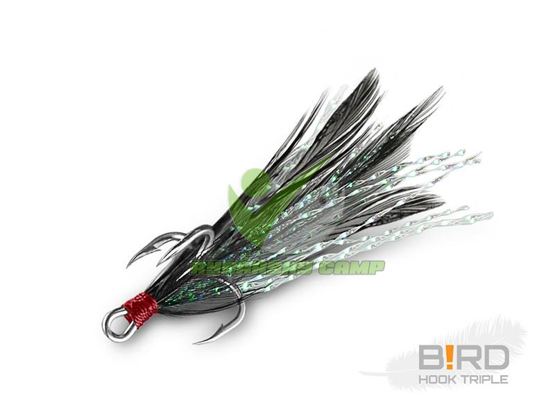 	Delphin B!RD Hook TRIPLE / 3ks čierne perie #6