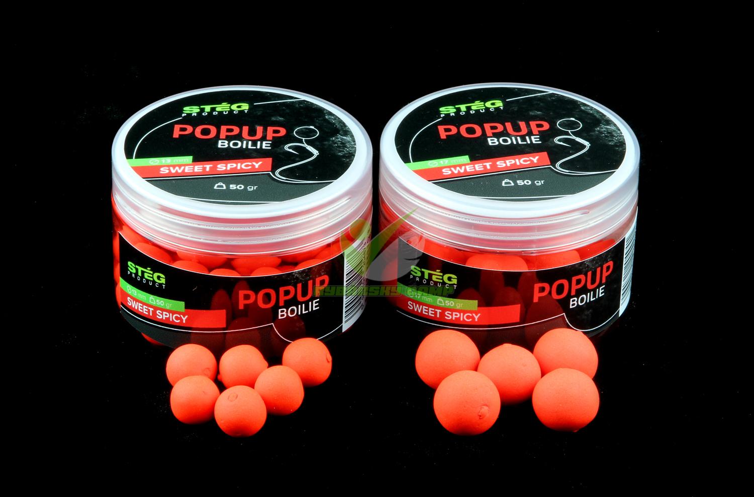 STEG FLUO POP UP BOILIE 13MM - SWEET SPICY