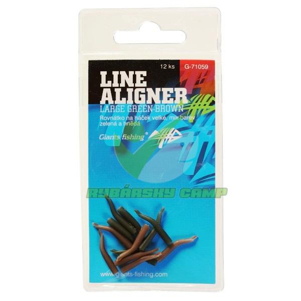 GIANTS FISHING ROVNÁTKA NA HÁČEK LINE ALIGNER-LARGE GREEN-BROWN/12PC