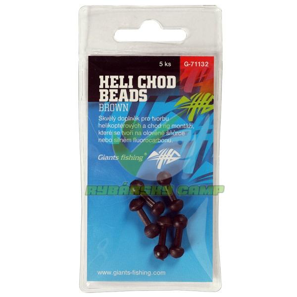 GIANTS FISHING ZARÁŽKY HELI-CHOD BEADS BROWN, 5KS
