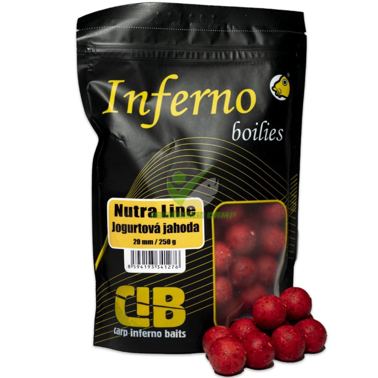 CARP INFERNO BOILIES NUTRA LINE - JOGURTOVÁ JAHODA 20mm 250g