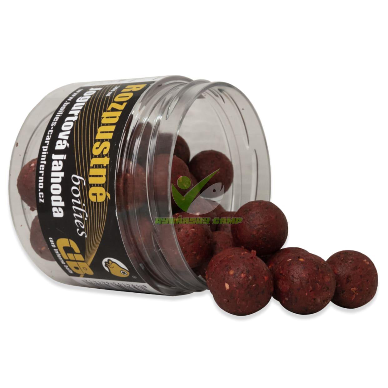 CARP INFERNO ROZPUSTNÉ BOILIES NUTRA LINE JOGURTOVÁ JAHODA  20 MM 300 ML