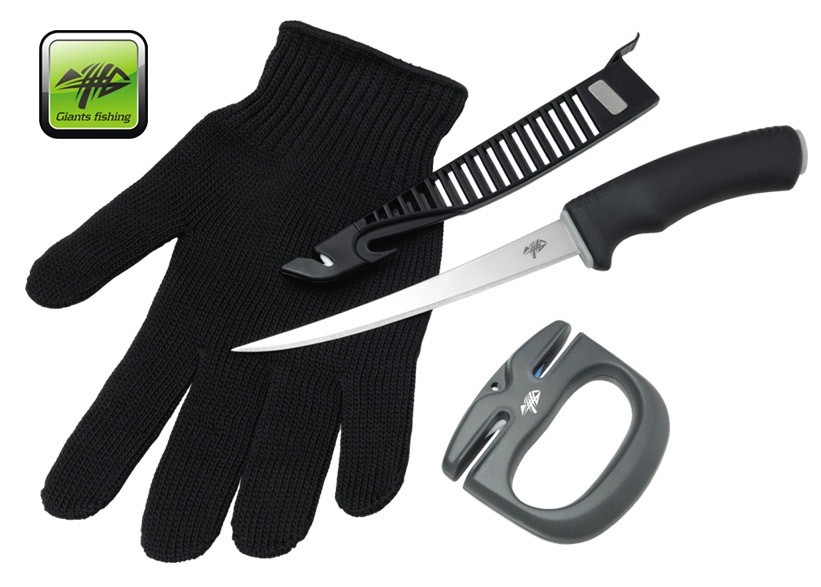 Sada nůž, rukavice a brousek Combo Filet