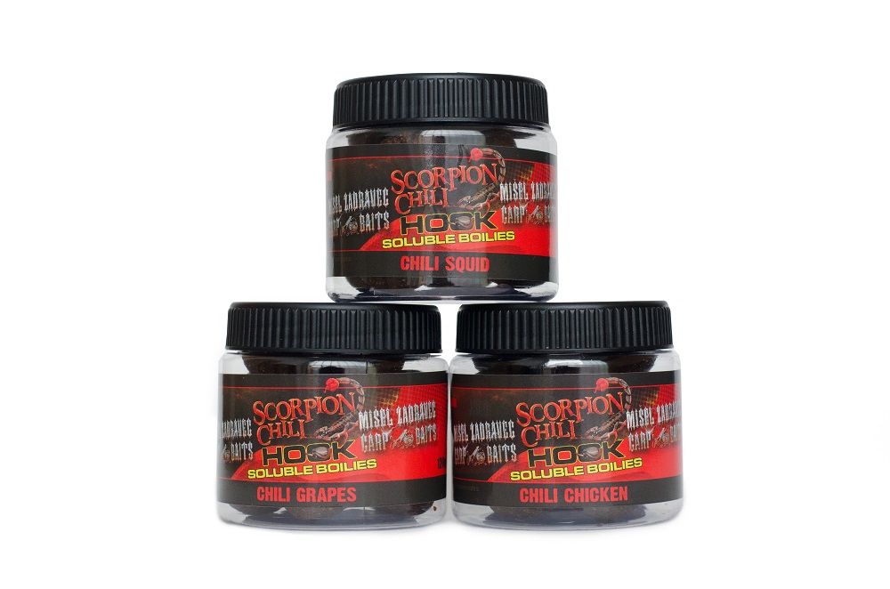 SCORPION CHILI SOLUBLE BOILIES 120g 24mm